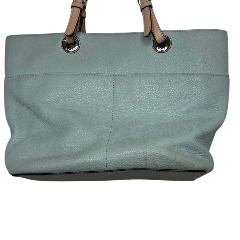 Michael Michael Kors Light Blue Double Handle Leather Tote Bag BLEMISH